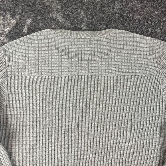 Diesel Men's Waffle Knitted Pullover Sweater Gray Thermal Men's S Long Sleeve - Picture 9 of 11
